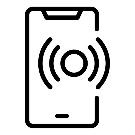 Screen icon outline vector. Digital phone. App handのイラスト素材