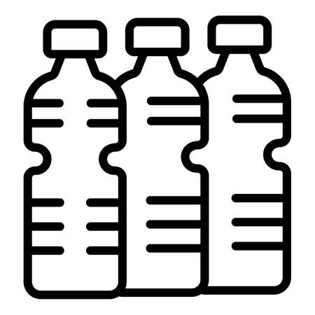 Plastic water bottle icon outline vector. Gallon cooler. Service deliveryのイラスト素材