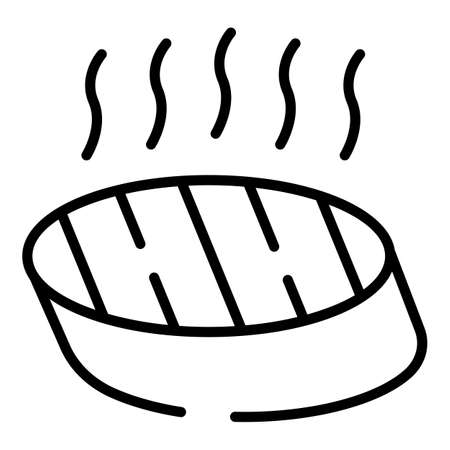 Hot bruschetta icon outline vector. Food starter. Italian buffetのイラスト素材