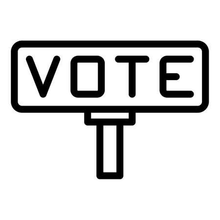 Vote banner icon outline vector. Digital poll. Ballot electionのイラスト素材