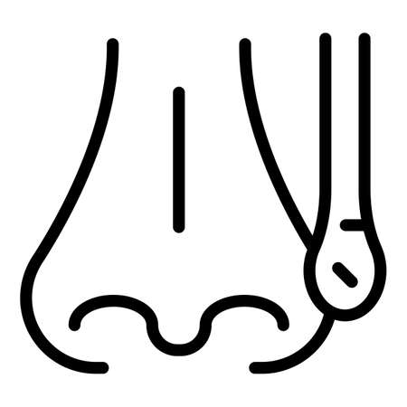 Nasal swab icon outline vector. Test pcr. Health travelのイラスト素材