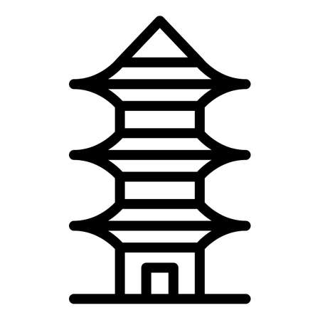 Pagoda place icon outline vector. Chinese building. Town koreanのイラスト素材