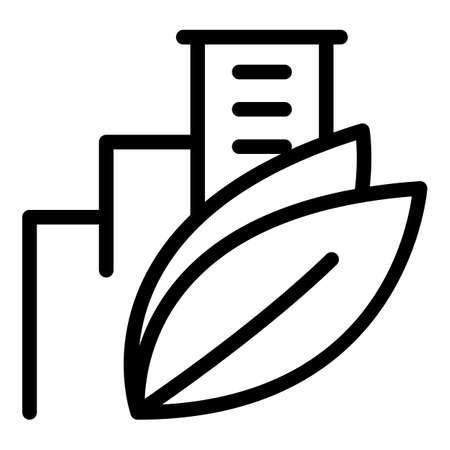 Environmentally friendly city icon outline vector. Recycle clean. Wooden bioのイラスト素材