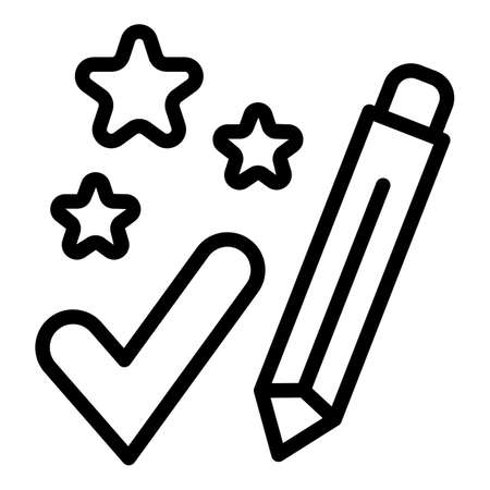 Approved quiz icon outline vector. Trivia exam. Ask testのイラスト素材