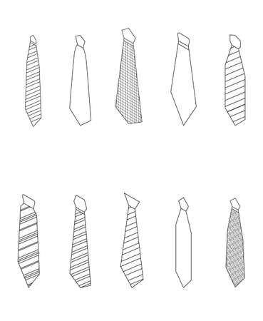 Tie suit icon set. Isometric set of tie suit vector icons outline isolated on white backgroundのイラスト素材