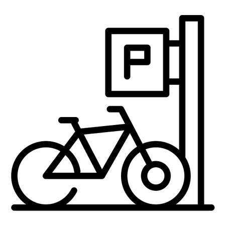 Rack station bike icon outline vector. Park city. Transport trafficのイラスト素材