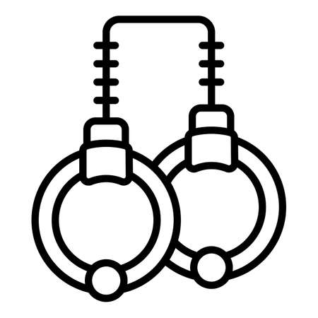 Modern handcuff icon outline vector. Hand jail. Prison thiefのイラスト素材