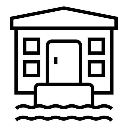 Beach villa icon outline vector. Luxury cottage. Modern homeのイラスト素材