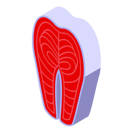 Zinc red fish icon isometric vector. Mineral zn. Medicine nutritionのイラスト素材