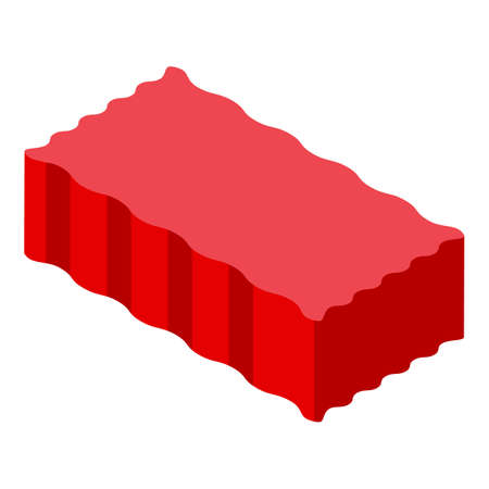 Red brick icon isometric vector. Pile building. Stone houseのイラスト素材