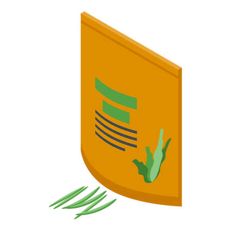 Spirulina powder icon isometric vector. Alga plant. Seafood drinkのイラスト素材