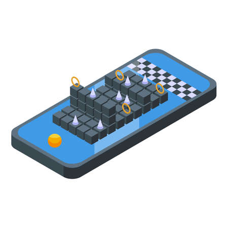Mobile gameplay icon isometric vector. Game machine. Arcade screenのイラスト素材