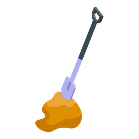 Sand shovel icon isometric vector. Mine loader. Top minerのイラスト素材