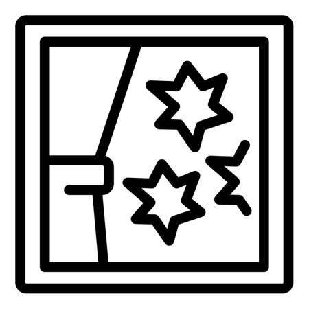 Cracked window icon outline vector. People refugee. War migrationのイラスト素材