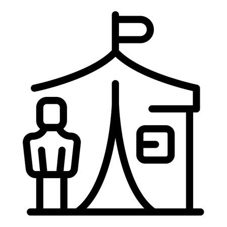 Tent asylum icon outline vector. Migrant refugee. Seeker helpのイラスト素材
