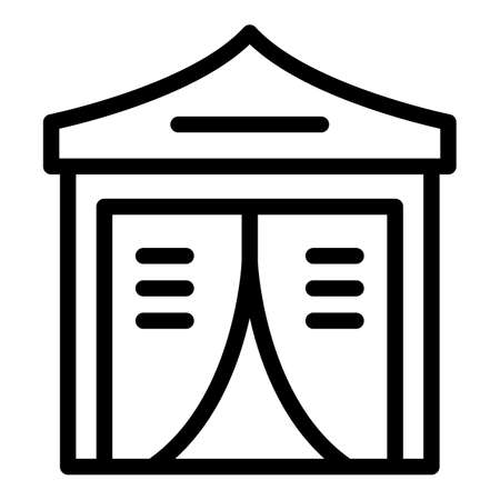 War tent icon outline vector. Migrant people. Family seekerのイラスト素材