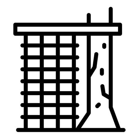 Tree rope wall icon outline vector. Park adventure. Sport extremeのイラスト素材