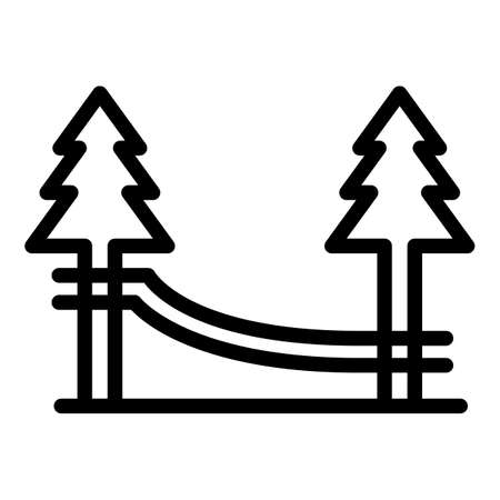 Forest rope climb icon outline vector. Adventure park. Tree ziplineのイラスト素材