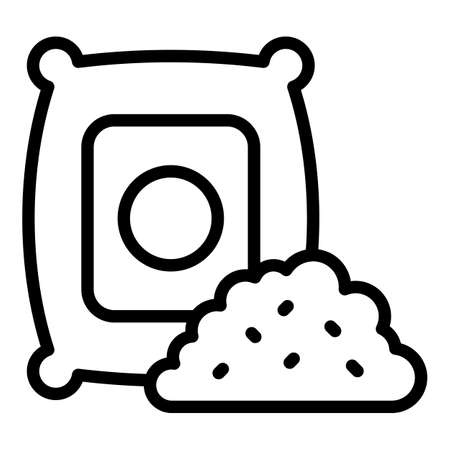 Glass sand sack icon outline vector. Factory production. Raw sheetのイラスト素材