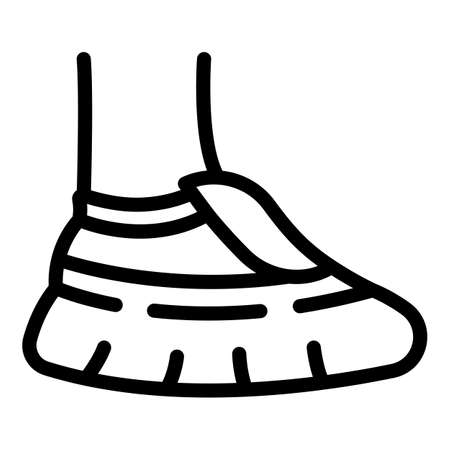 Safety shoe cover icon outline vector. Medical footwear. Boot footのイラスト素材