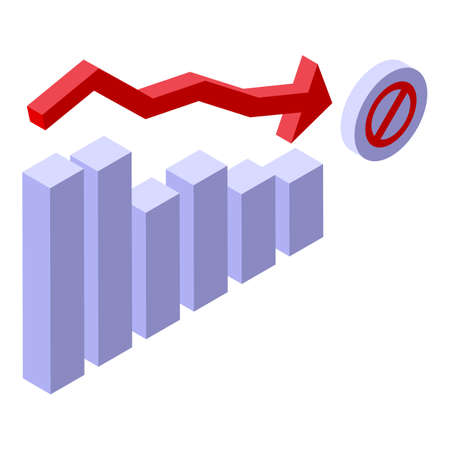 low graph icon isometric vector.