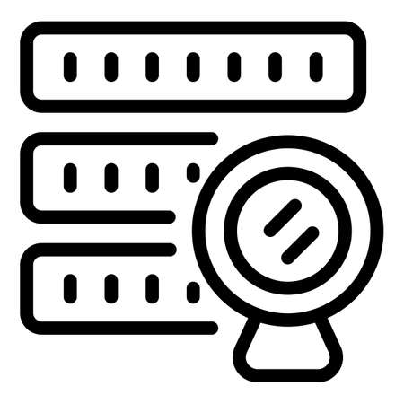 Server safety icon outline vector. Online security. Online systemのイラスト素材