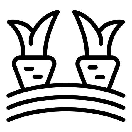 Eco carrot icon outline vector. Science power. Leaf ecologyのイラスト素材