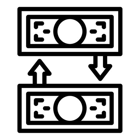 Change money icon outline vector. Loan cost. Personal creditのイラスト素材