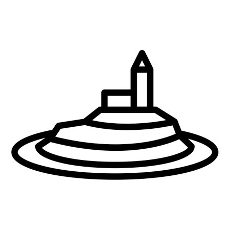 Montenegro landmark icon outline vector. Map tour. Area atlasのイラスト素材