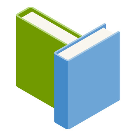 Reading concept icon isometric vector. Two colorful closed paper hardcover book. Education, learning, hobbyのイラスト素材