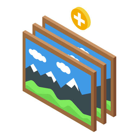 Picture media icon isometric vector. Market service. Marketing brandのイラスト素材
