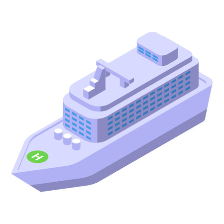 Ship cruise icon isometric vector. Global tour. Trip landmarkのイラスト素材