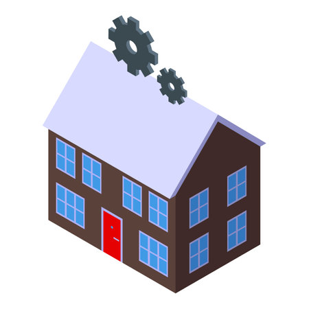Household service icon isometric vector. House cleaner. Staff workのイラスト素材