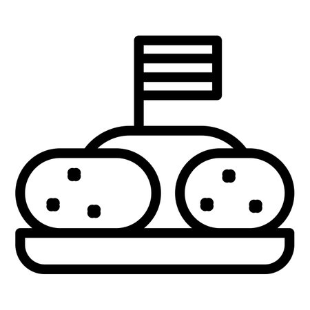 European croquette icon outline vector. Fried potato. Meat porkのイラスト素材