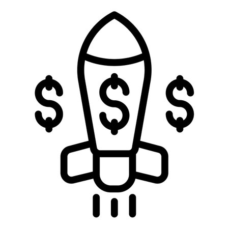 Finance rocket icon outline vector. Business idea. Success strategyのイラスト素材