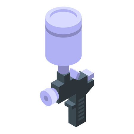 Spray bottle gun icon isometric vector. Paint sprayer. Auto airのイラスト素材