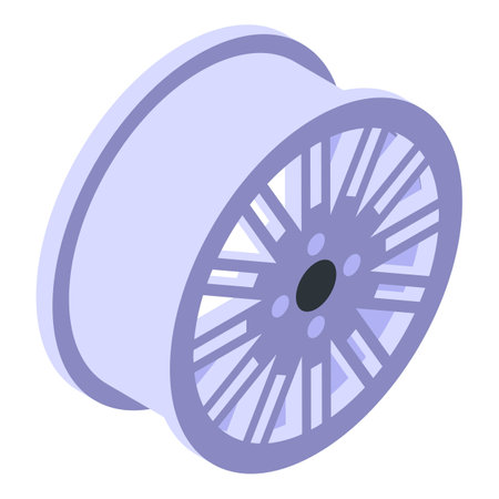 Aluminium wheels icon isometric vector. Car wheel. Sport tyreのイラスト素材