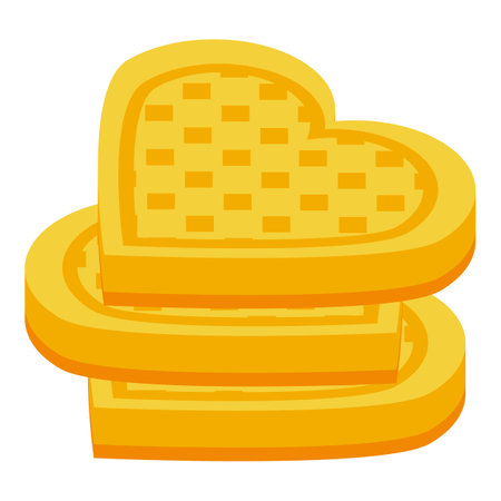 Heart waffle icon isometric vector. Iron machine. Belgian cookingのイラスト素材