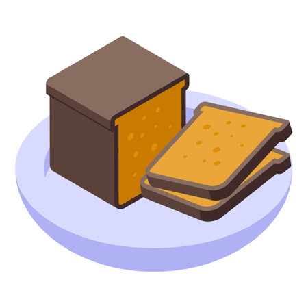 Bread icon isometric vector. Food machine. Breadmaker cookのイラスト素材