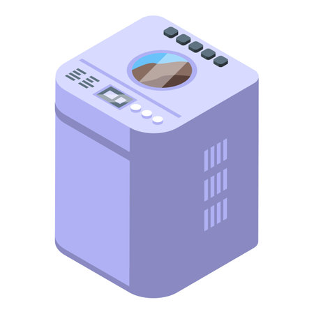 Glass bread maker icon isometric vector. Food machine. Small cookのイラスト素材