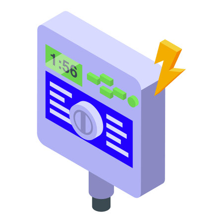 Automatic irrigation system icon isometric vector. Water pipe. Farm hoseのイラスト素材