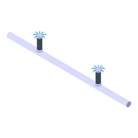 Hose irrigation icon isometric vector. Water system. Automatic sprayのイラスト素材