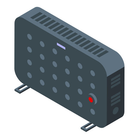 Small domestic radiator icon isometric vector. Room energy. Climate serviceのイラスト素材