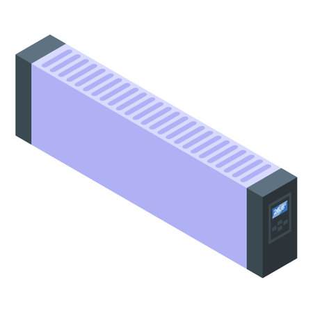 Long convector icon isometric vector. Room radiator. Energy serviceのイラスト素材