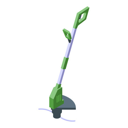 Yard trimmer icon isometric vector. Grass string. Machine tool