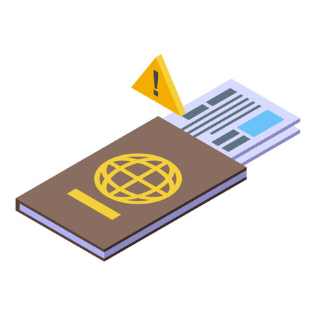 Travel passport icon isometric vector. Vacation tourism. Family faceのイラスト素材