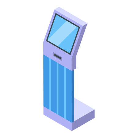 Touchscreen stand icon isometric vector. Smart digital. Gesture touchのイラスト素材