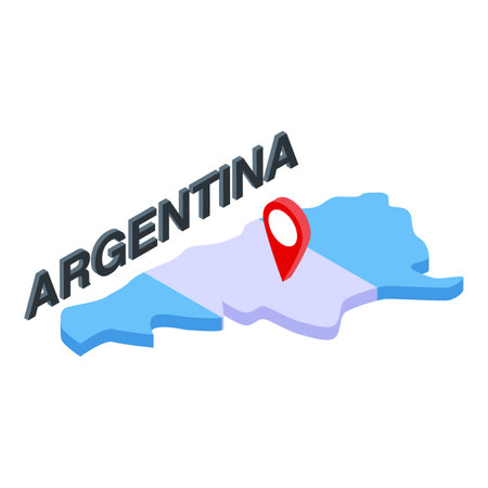 Argentina landmark icon isometric vector. National flag. Travel southのイラスト素材