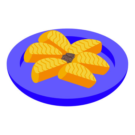 Potato food icon isometric vector. Dish menu. Meal cuisineのイラスト素材