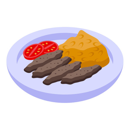 Serbia food icon isometric vector. Travel map. City nationのイラスト素材